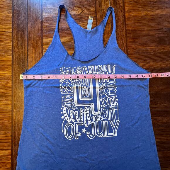 Next Level Apparel Blue White 4th Of July American Racerback Muscle Tank Size L - Picture 6 of 8